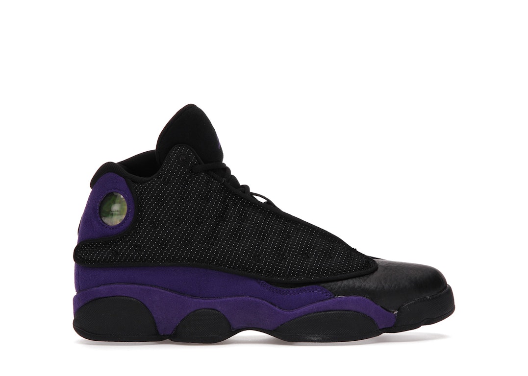 Pre-owned Jordan 13 Retro Court Purple (gs) In Black/court Purple-white