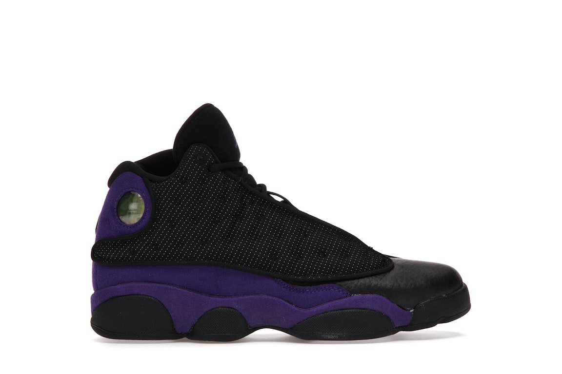 Pre-owned Jordan 13 Retro Court Purple (gs) In Black/court Purple-white