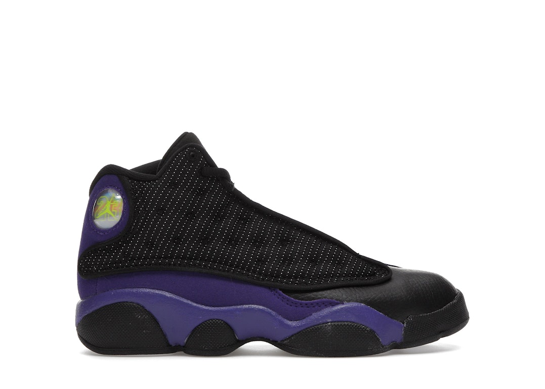 Pre-owned Jordan 13 Retro Court Purple (ps) In Black/court Purple-white