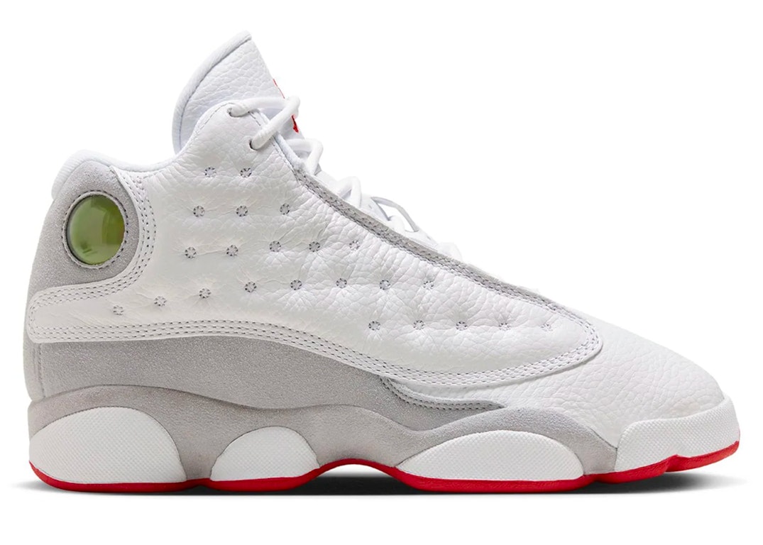 Pre-owned Jordan 13 Retro Wolf Grey (gs) In White/true Red/wolf Grey