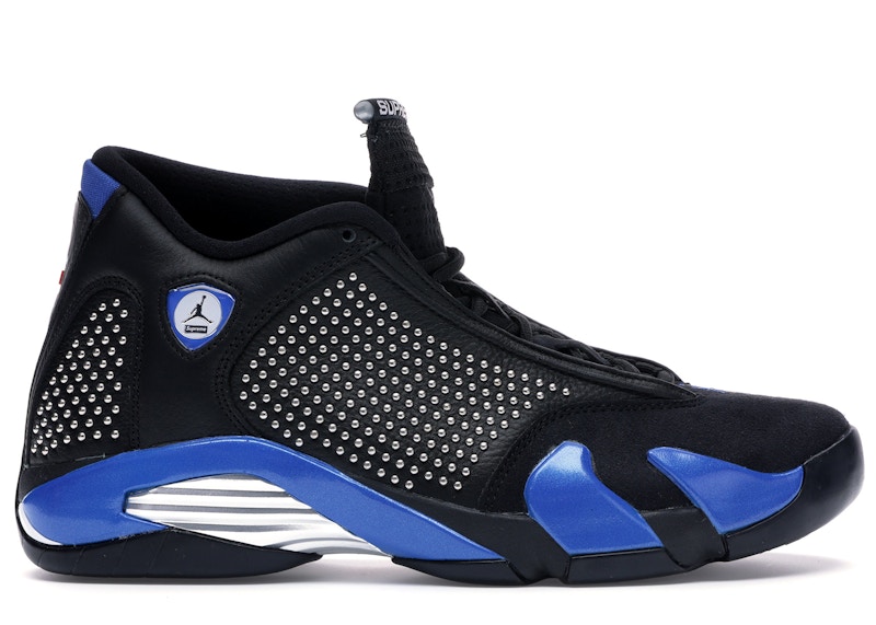 blue black and white jordan 14