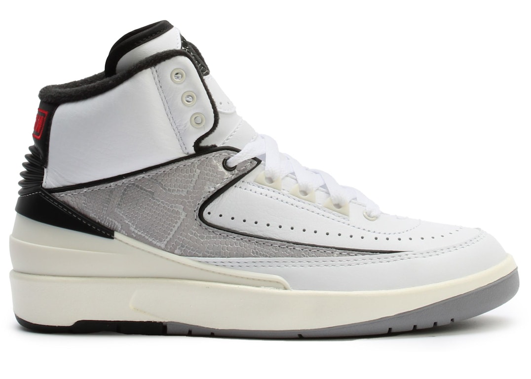 Pre-owned Jordan 2 Retro Python (gs) In White/fire Red-black-sail-cement Grey