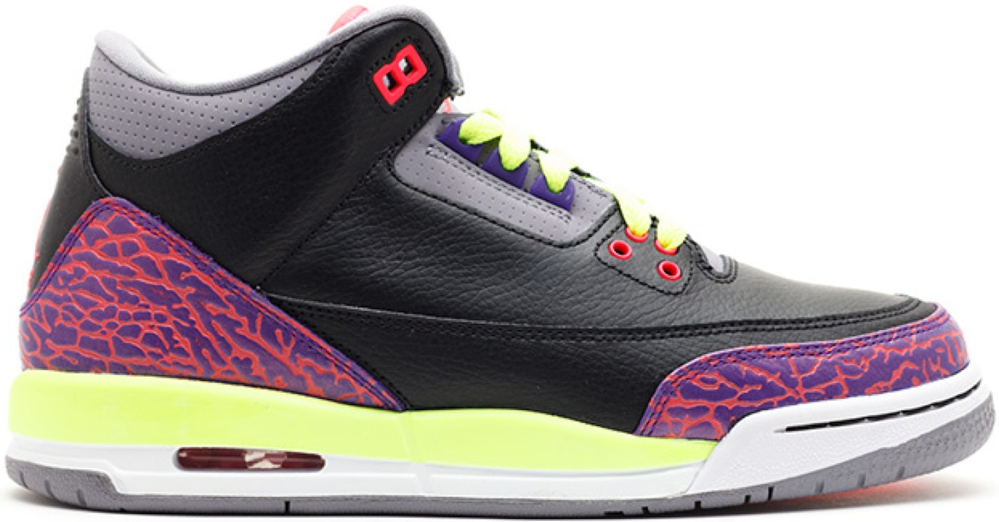 Jordan 3 Retro Black Atomic Red Volt Gs 039 Jordan 3 Retro Black Atomic Red Volt Gs 039