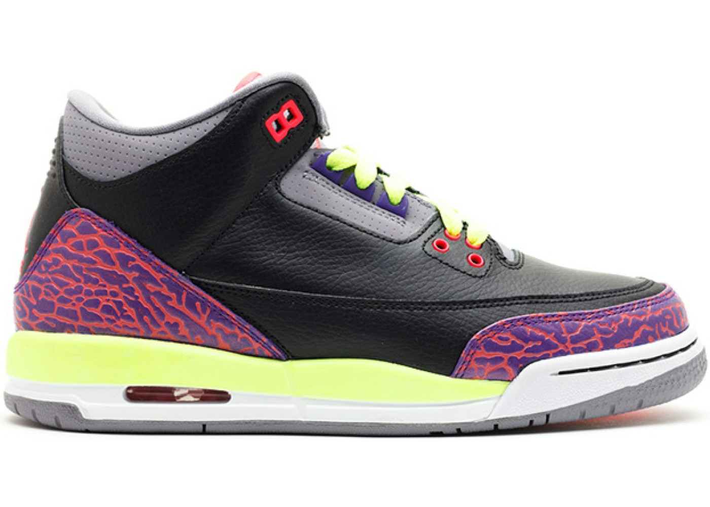 Jordan 3 Retro Black Atomic Red Volt Gs 039 Jordan 3 Retro Black Atomic Red Volt Gs 039