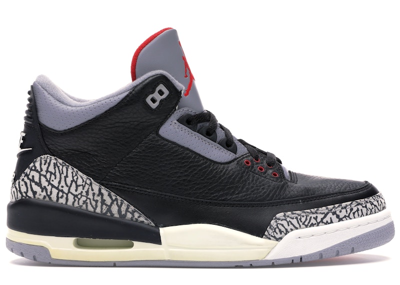 jordan retro 3 black cement men