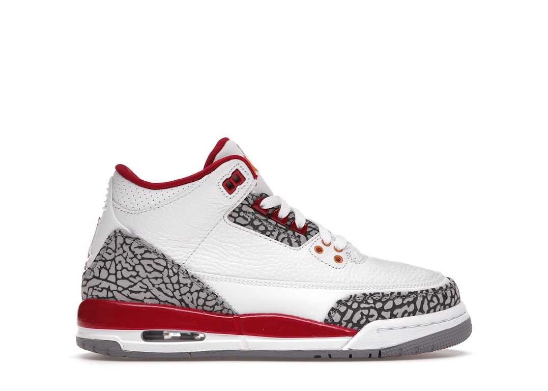 Pre-owned Jordan 3 Retro Cardinal (gs) In White/light Curry/cardinal Red