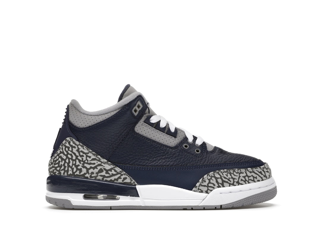 Pre-owned Jordan 3 Retro Georgetown (2021) (gs) In Midnight Navy/cement Grey-white