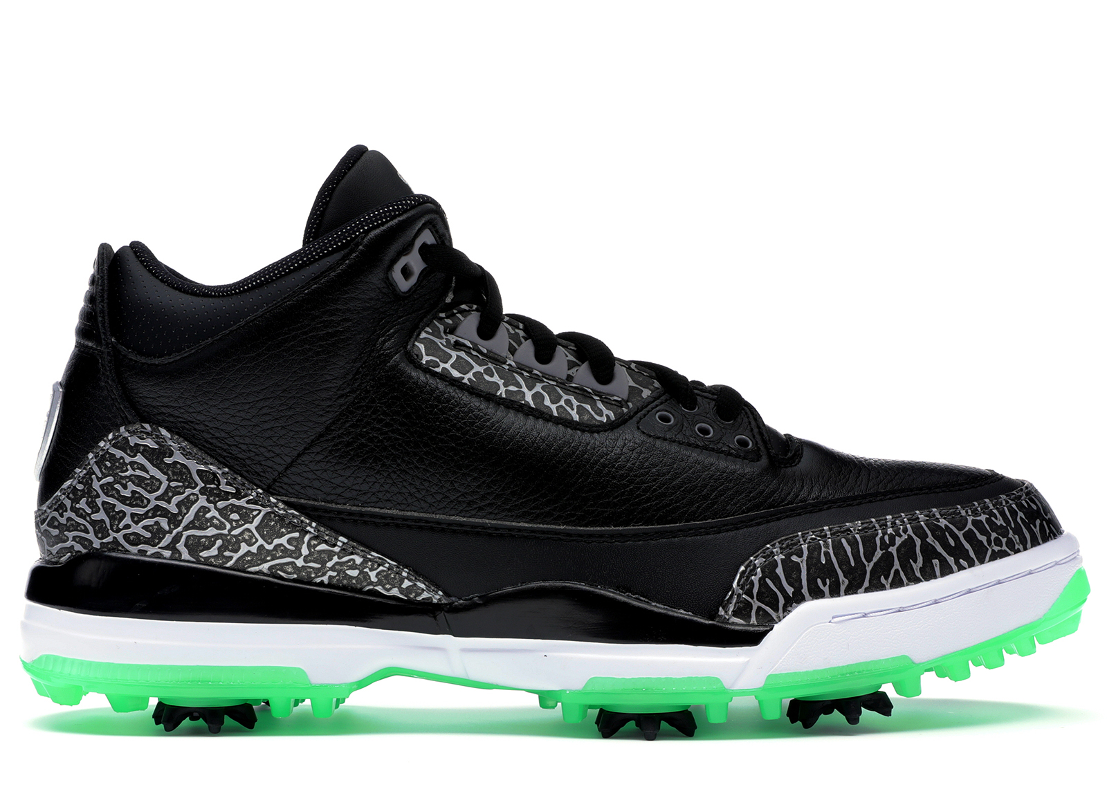 Jordan 3 Retro Golf Black Green Glow