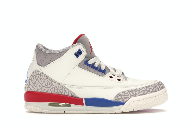 Pre-owned Jordan 3 Retro International Flight Sneakers In Sail/sport Royal/light Bone