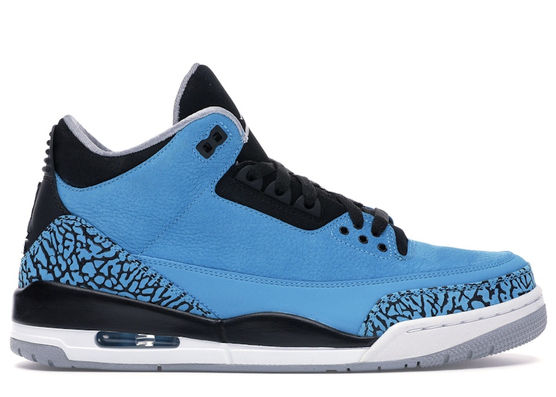 blue and white jordan 3s