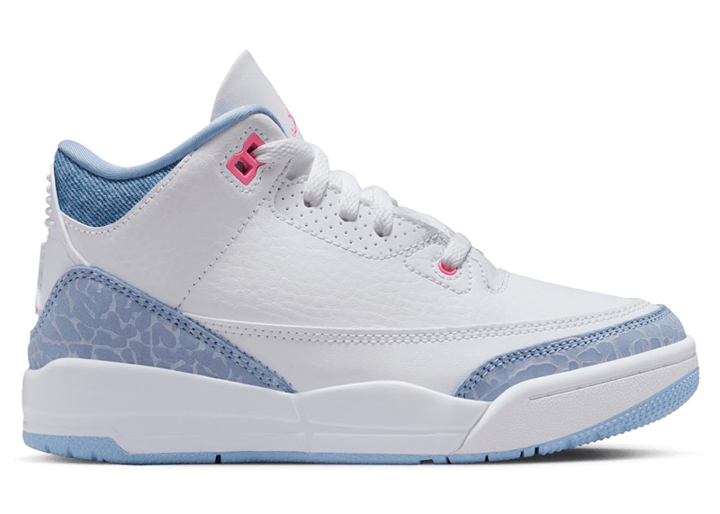 Pre-owned Jordan 3 Retro Sneakers In White/cobalt Blue Bliss/football Grey In Multi