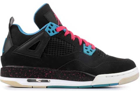 Jordan 4 Retro Noir Vivid Rose Dynamic Bleu ado Style 487724 019 FR