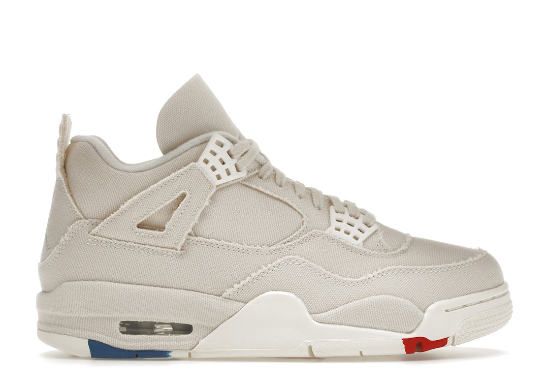 Pre-owned Jordan 4 Retro Blank Canvas (women's) In Sail/sail-cement Grey-fire Red