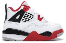 Jordan Chaussures Enfant Nike Air 4 Retro OG (PS) Fire Red 2020 BQ7669-160,  Blanc/rouge feu-noir-gris tech, 1 Petit enfant : : Mode