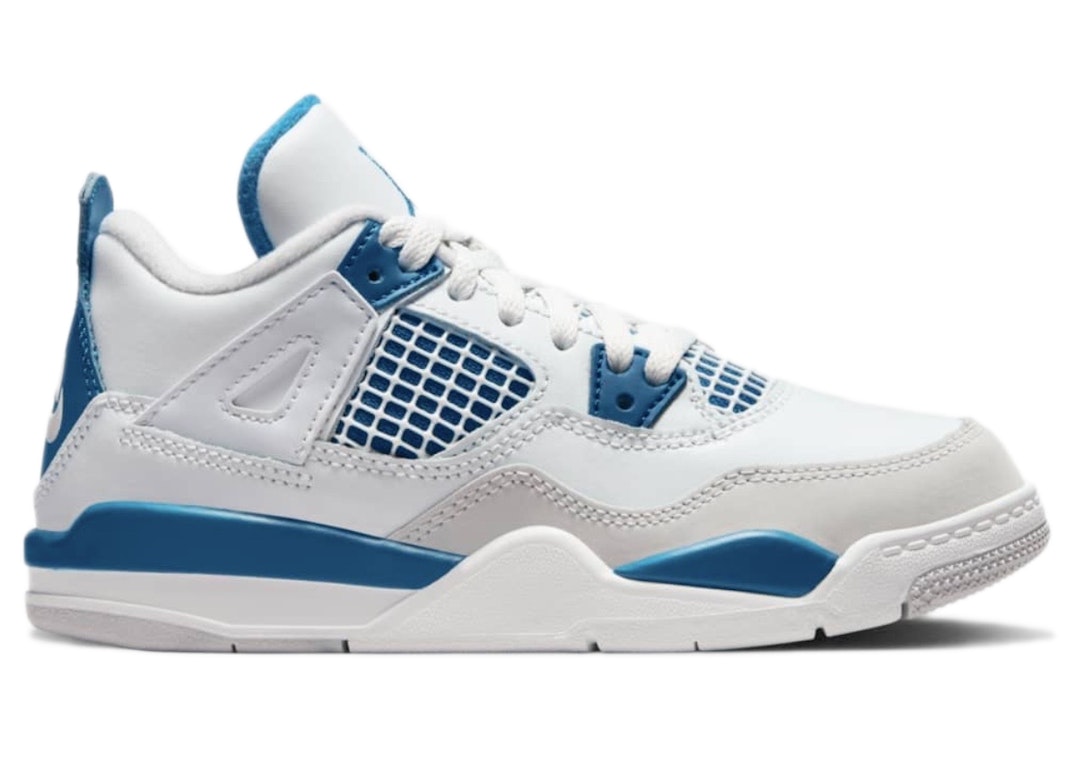 Pre-owned Jordan 4 Retro Military Blue (2024) (ps) In Off-white/military Blue/neutral Grey
