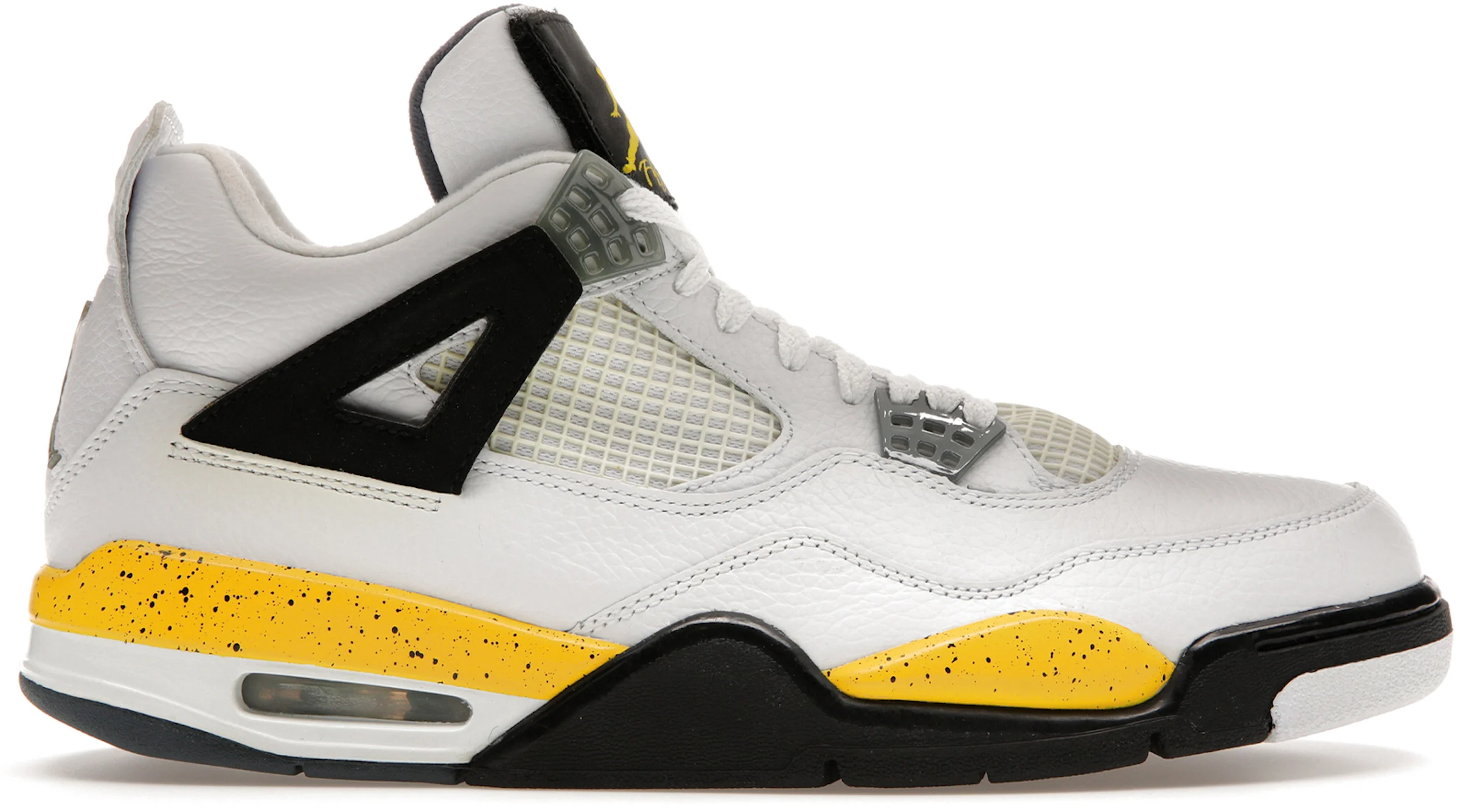  NIKE Air Jordan 4 Retro Grade School Black/White-Tour Yellow  408452-017 (us_Footwear_Size_System, Big_Kid, Men, Numeric, Medium,  Numeric_4), 4 Big Kid