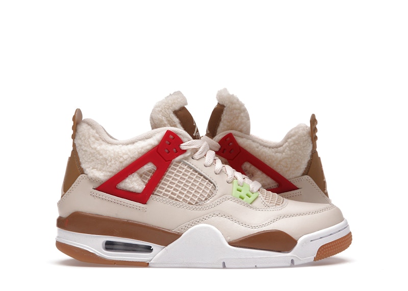 brown and red jordan 4