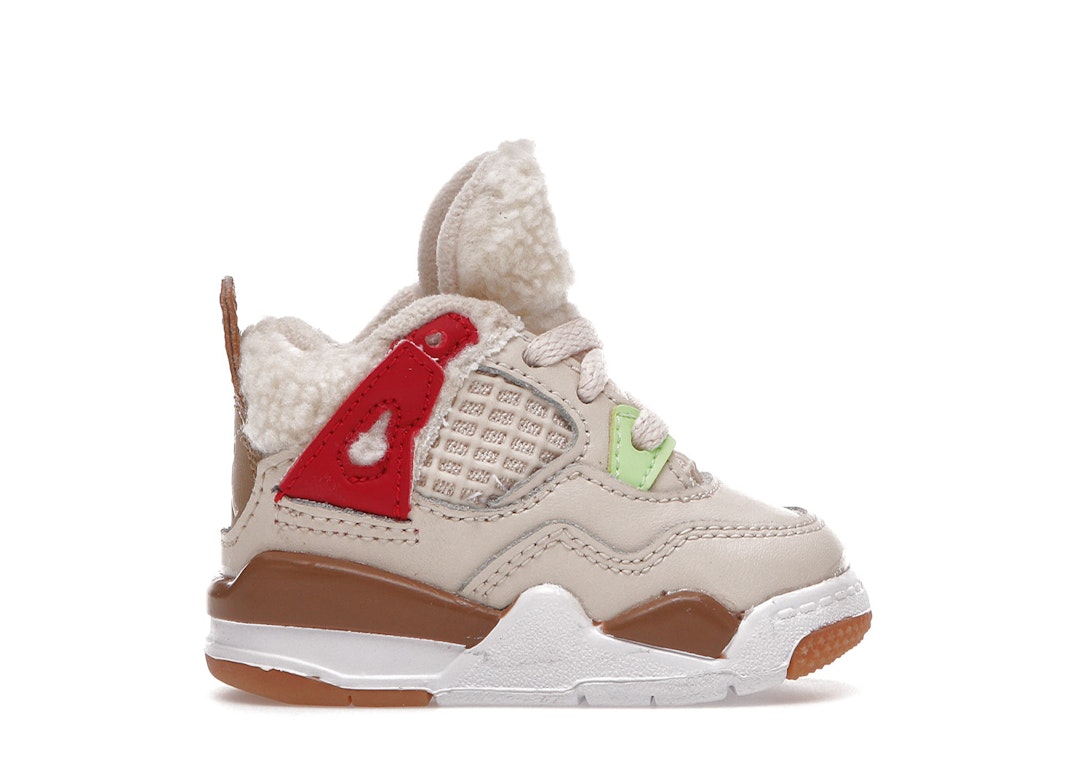 Pre-owned Jordan 4 Retro Where The Wild Things Are (td) In Pearl White/dark Driftwood-gym Red
