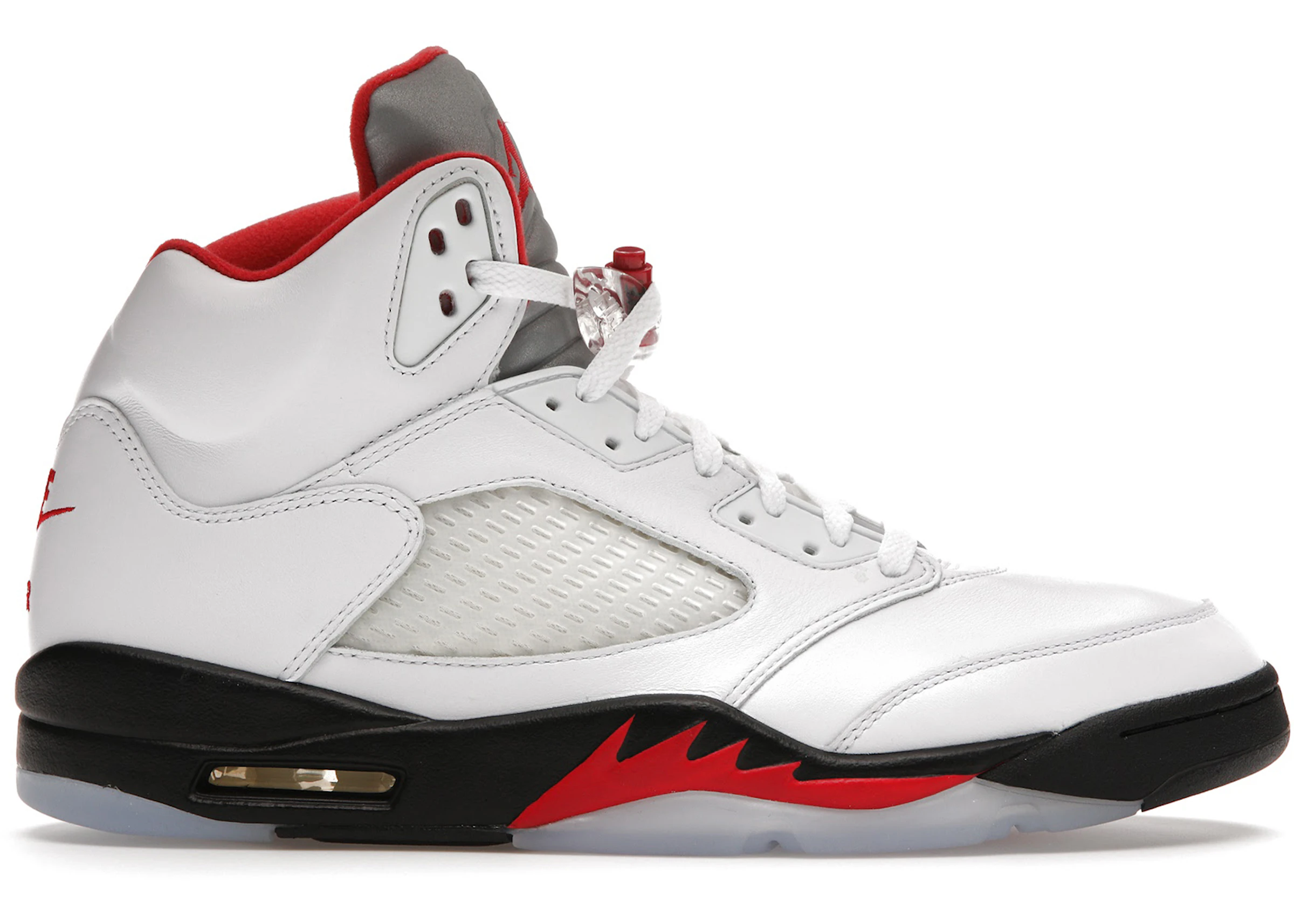 Fire Red 5s Grey Tongue On Feet