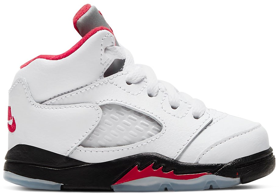jordan 5 white and red
