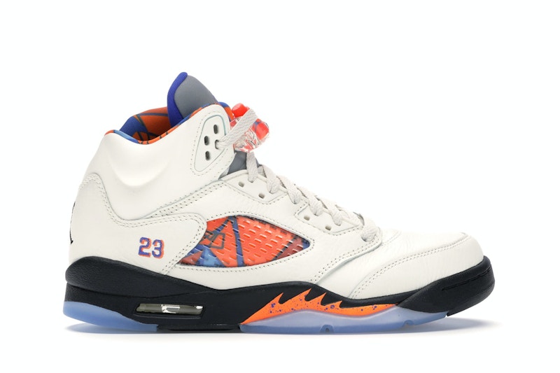 Pre-owned Jordan 5 Retro International Flight Sneakers In Sail/racer Blue/cone
