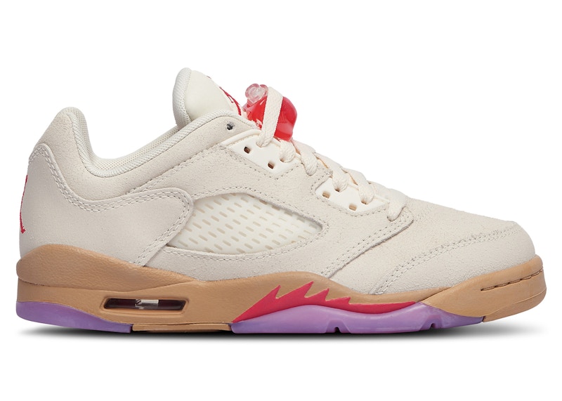 Pre-owned Jordan 5 Retro Low Peanut Butter & Jelly Sneakers In Pale Ivory/fusion Red/desert