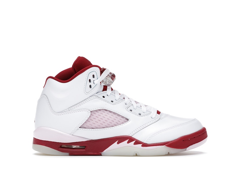 pink and red jordan 5