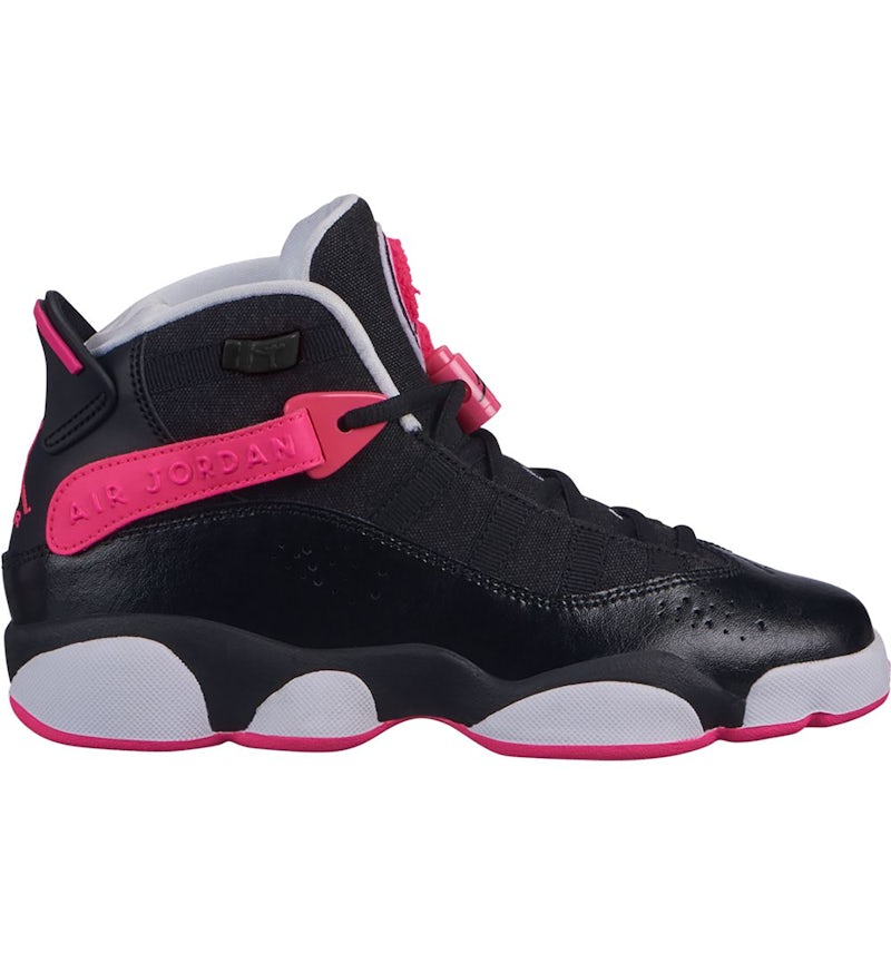 Jordan Rings Black Hyper Pink White (GS) 323399-061 US