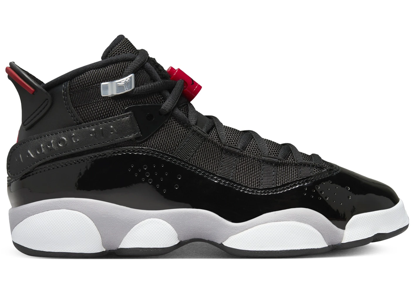Jordan Rings Black White Metallic Silver Fire Red (GS) FZ4186