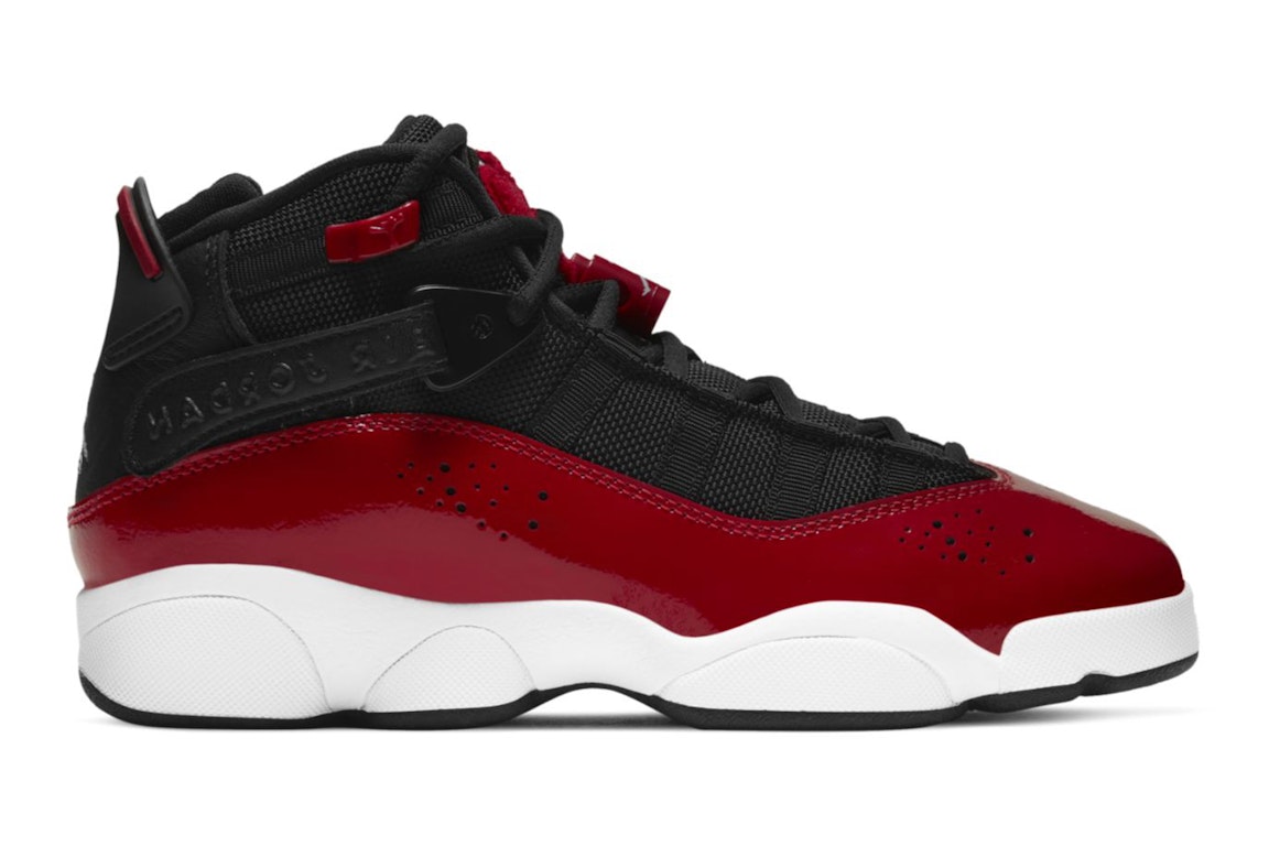 Pre-owned Jordan 6 Rings Fitness Red (gs) In Black/fitness Red/white