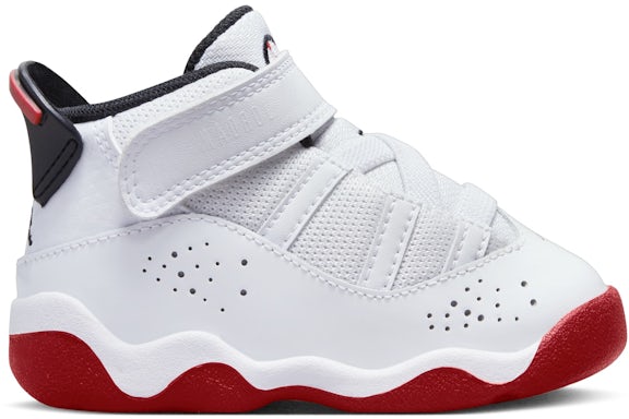 Jordan 6 Anneaux Blanc Noir Université Rouge (bébé)