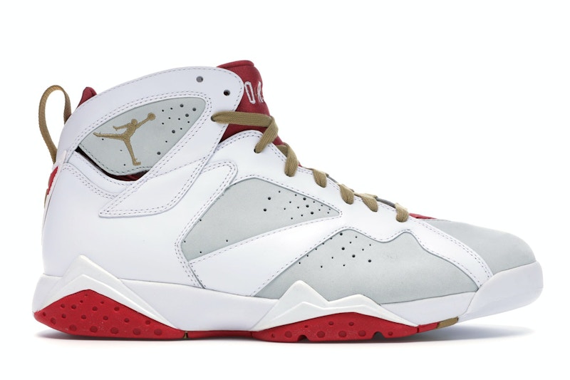 Pre-owned Jordan Men's 7 Retro Hare Yotr (2011) Sneakers In Light Silver/metallic Gold/true Red In Multi