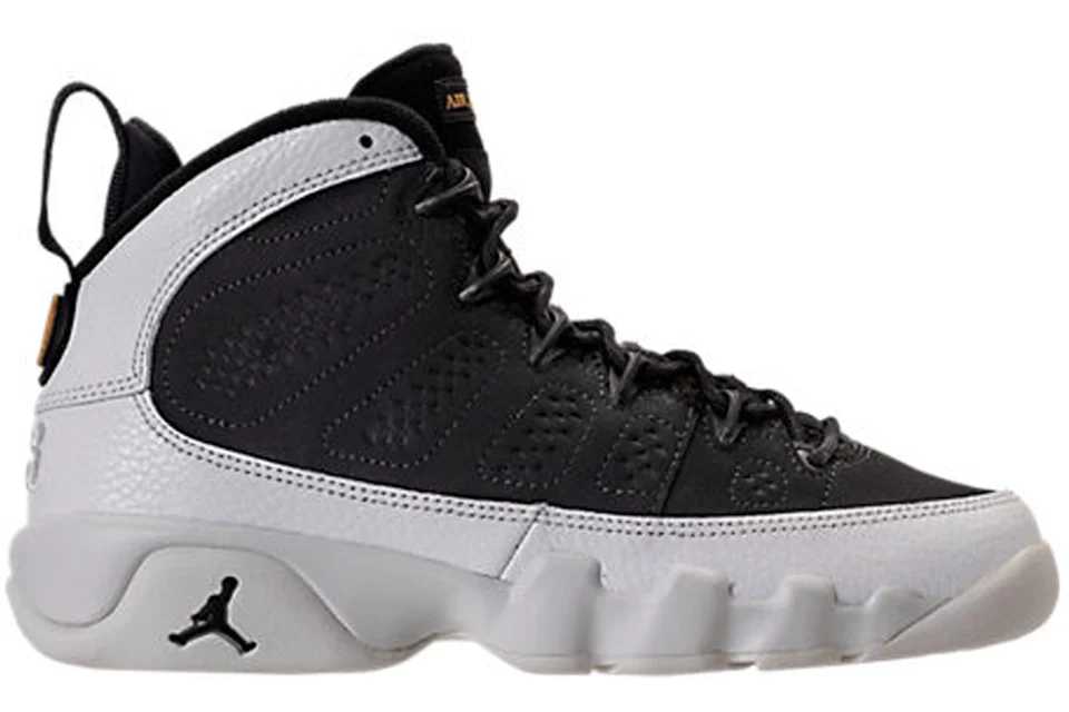 Grey and top black jordan 9