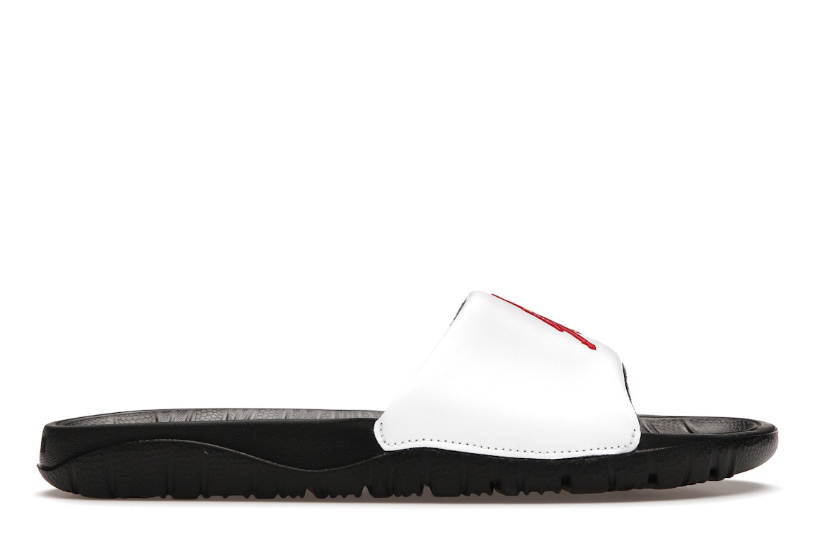 Pre-owned Jordan Break Slide White Black In White/university Red/black