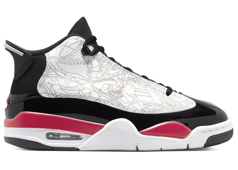 Pre-owned Jordan Dub Zero Sneakers In White/black/fire Red