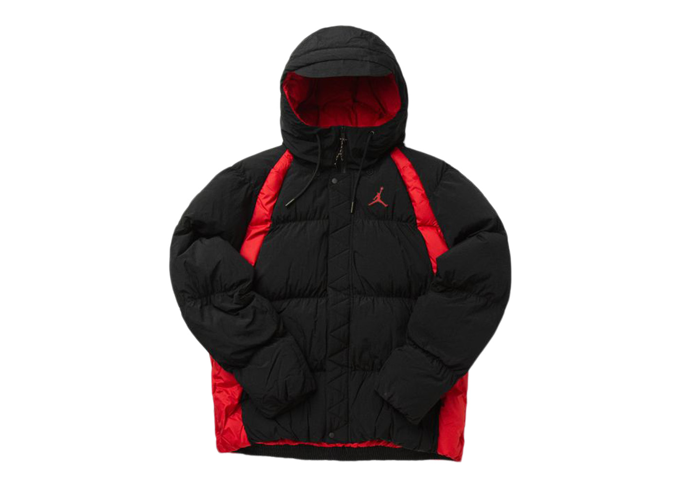 black and red jordan coat