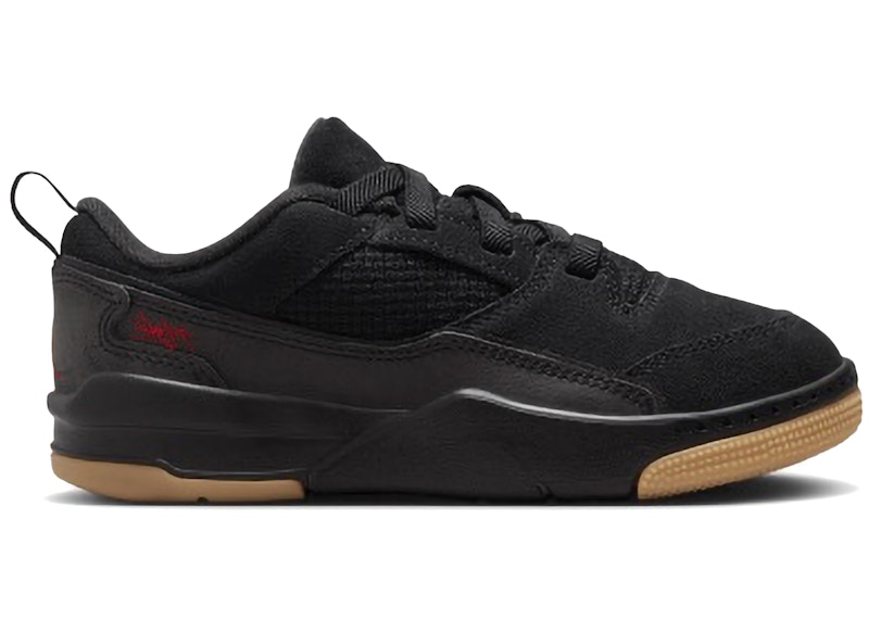Pre-owned Jordan Flight Court Sneakers In Black/gum Medium Brown/varsity Red In Multi