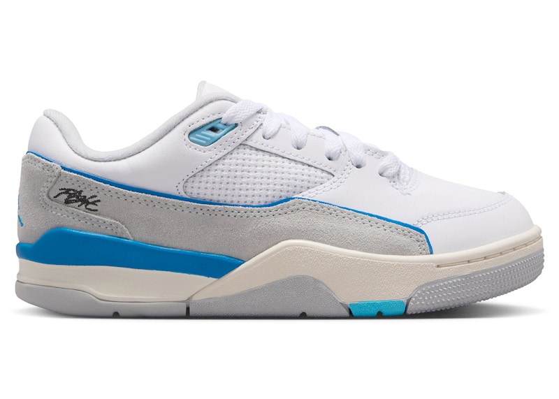 blue and white flight jordans