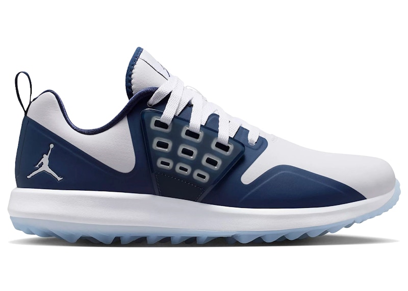 Men's Jordan Grind Golf Sneakers in White/Midnight Navy Blue