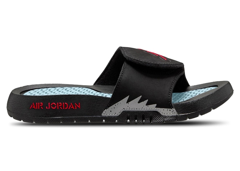 Pre-owned Jordan Hydro 5 Retro Slide Metallic Sneakers In Black/silver/fire Red