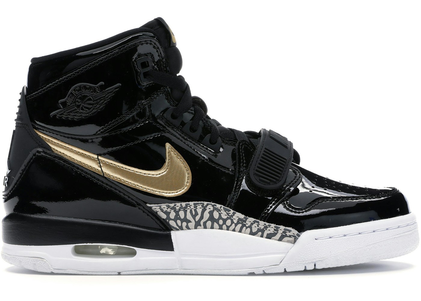 Jordan Legacy 312 Black Gold Patent Gs At4040 007 Jordan Legacy 312 Black Gold Patent Gs At4040 007