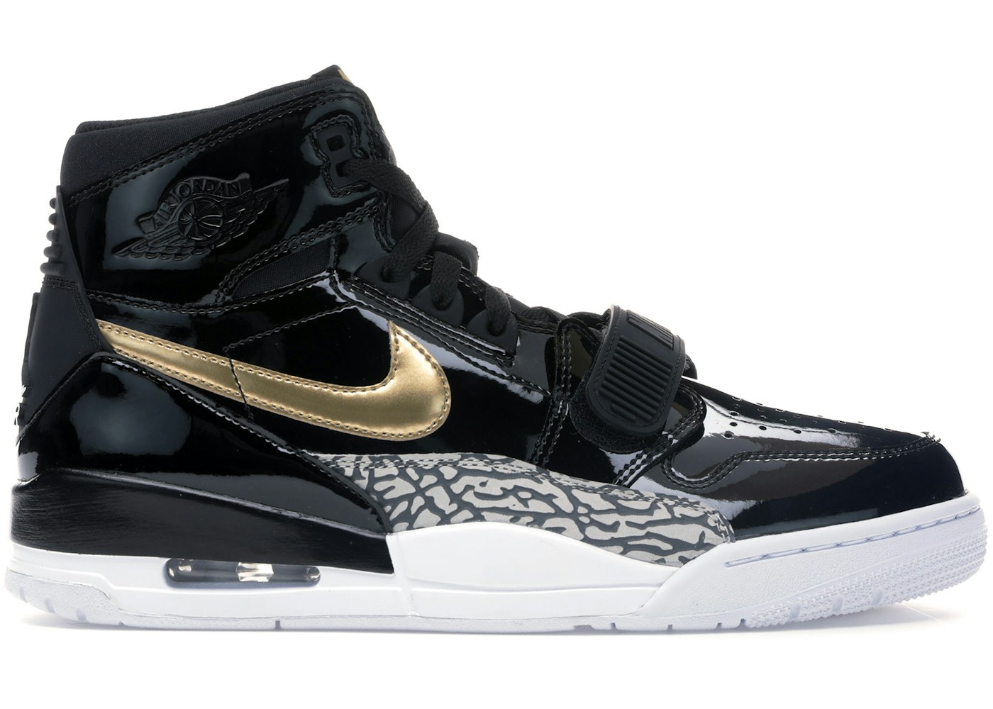 Jordan Legacy 312 Black Gold Patent Av3922 007 Jordan Legacy 312 Black Gold Patent Av3922 007