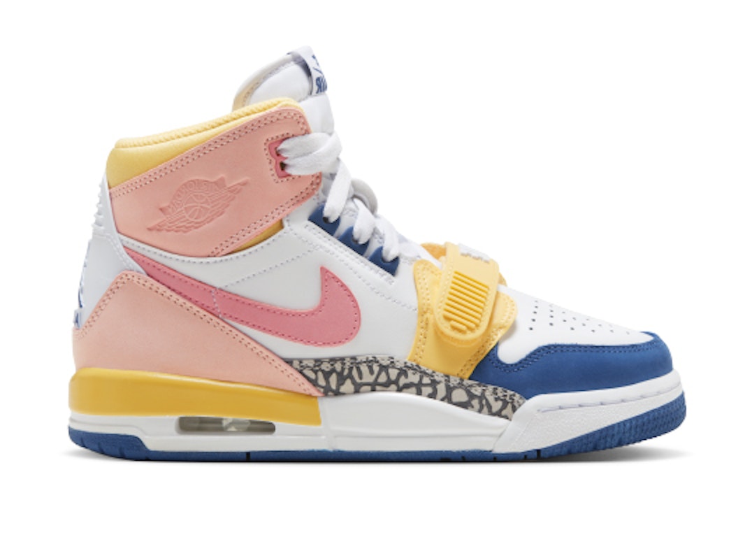 Pre-owned Jordan Legacy 312 White Coral Pink French Blue (gs) In White/coral Pink/white