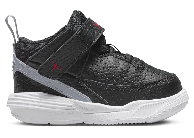 Pre-owned Jordan Max Aura 5 University Red Sneakers In Black/white/cement Grey In Multi