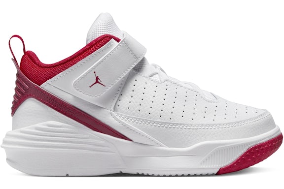 Jordan Max Aura 5 Blanc/Noir Gym Rouge (enfant)
