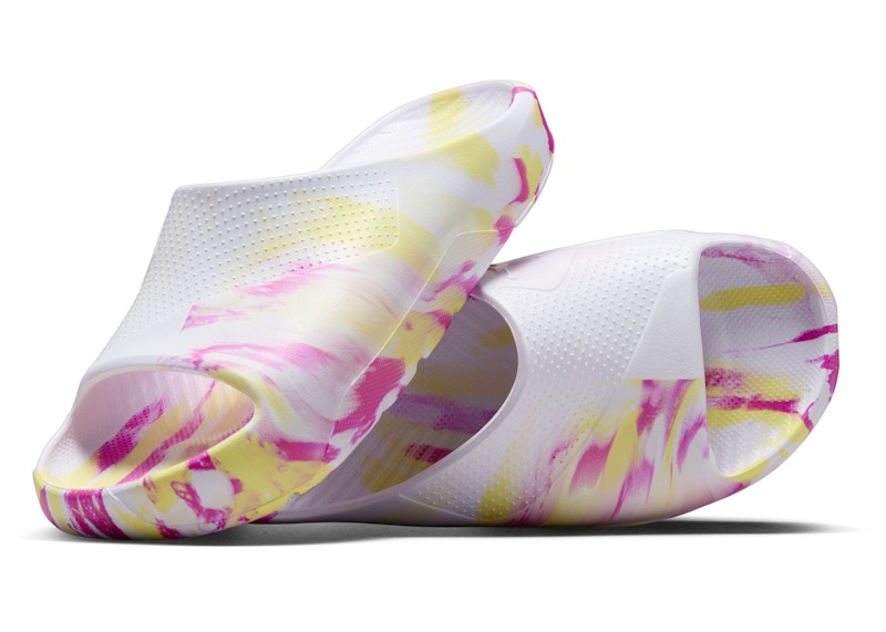 Pre-owned Jordan Post Slide Sneakers In White/laser Fuchsia/light Laser Orange