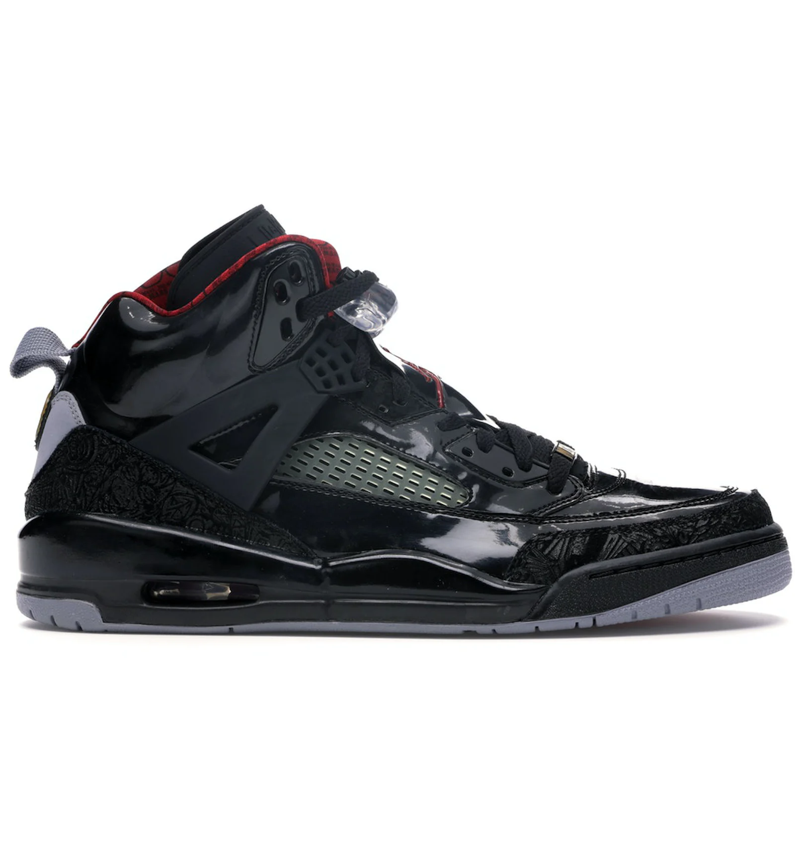 Jordan spizike hot sale black and red