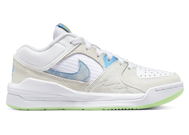 Pre-owned Jordan Stadium 90 Dark Powder Blue Sneakers In White/vapor Green/taxi