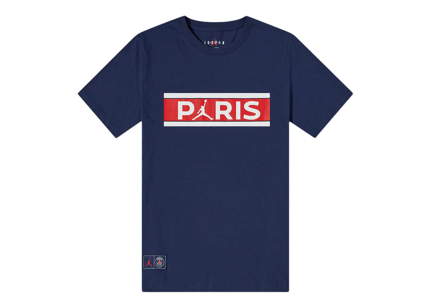 Air Jordan x Paris Saint-Germain Block Logo T-Shirt Midnight Navy/Red/White