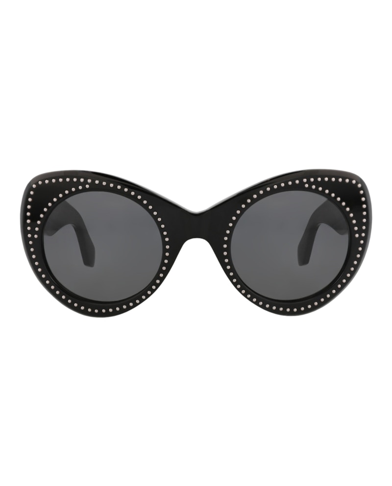 Pre-owned Alaïa Women's Alaia Cat Eyeframe Recycled Acetate Sunglasses In Black Black Grey (aa0064s/30014219/001)